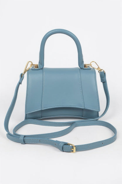 Faux Leather Top Handle Bag