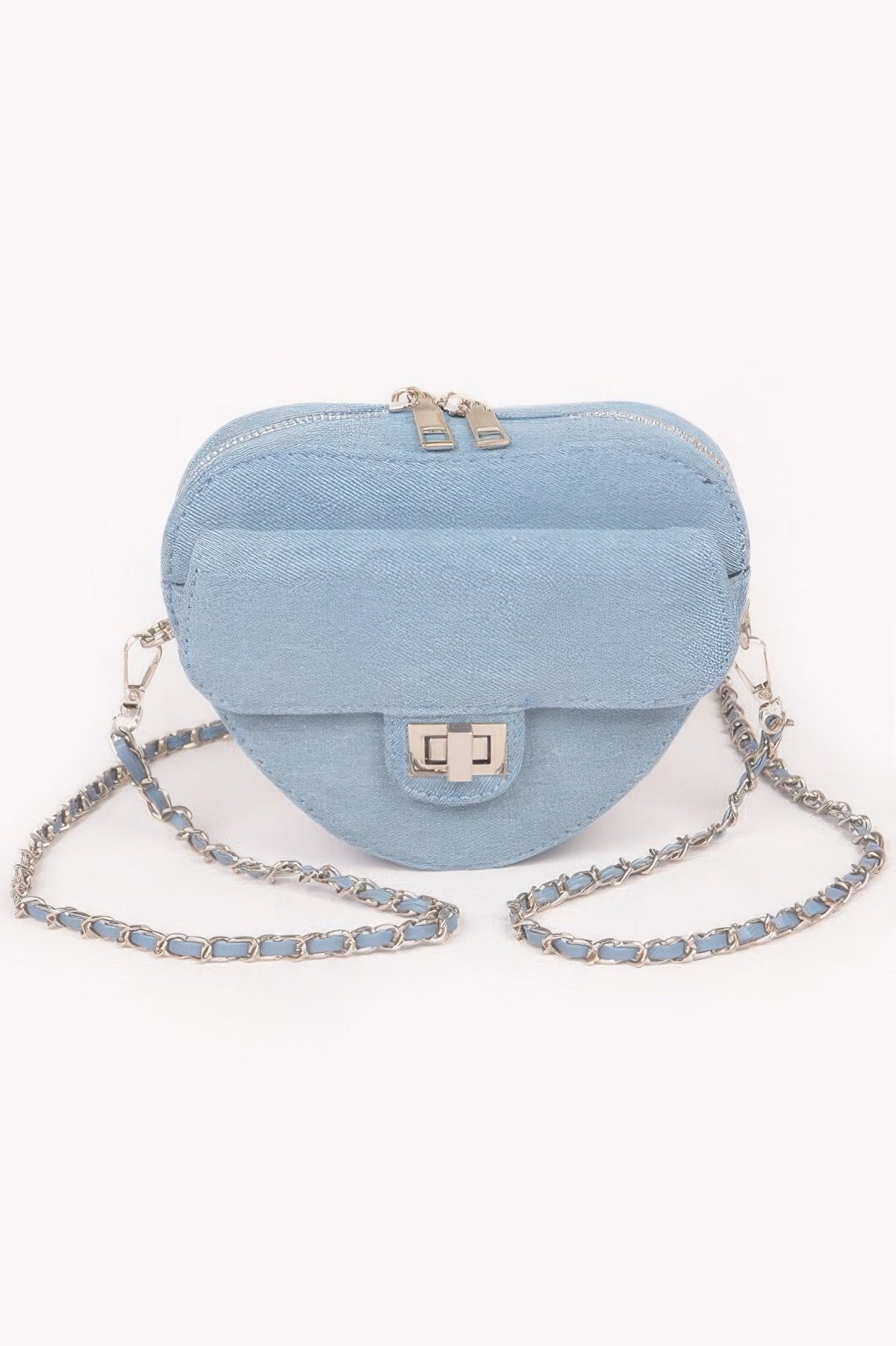 Heart Shape Denim Crossbody Bag