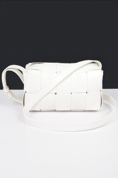 Faux Leather Braided Zip Bag