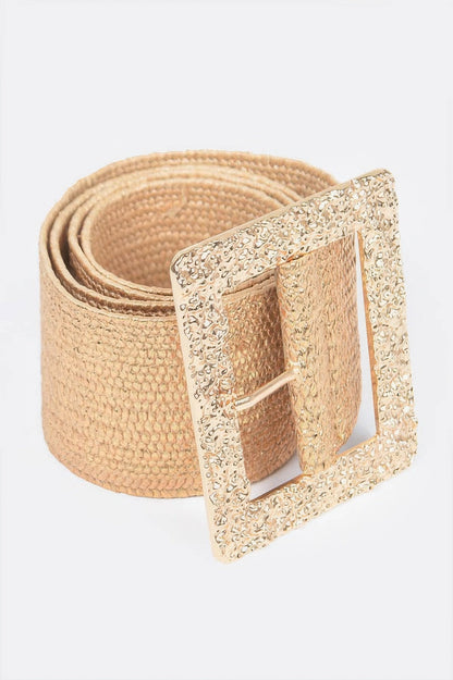 Wide Metal Buckle Clear Belt