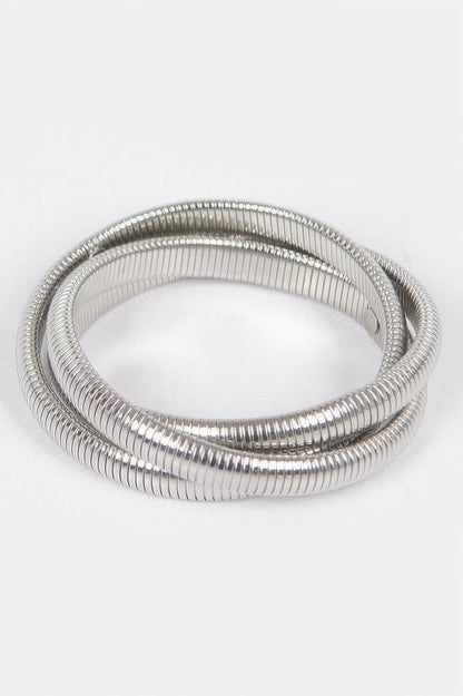 Aluminum Triple Stretch Chain Bracelet