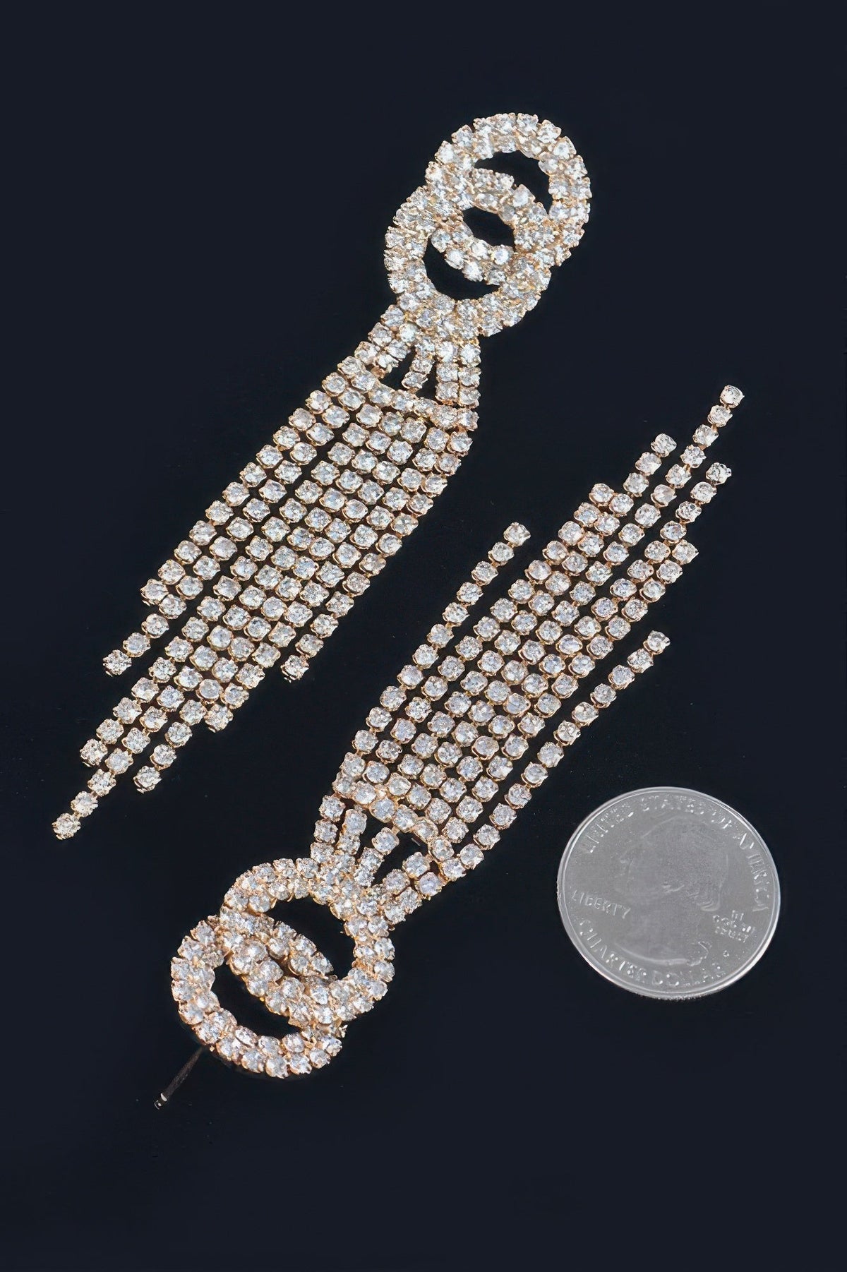 Rhinestone Fringe Earring