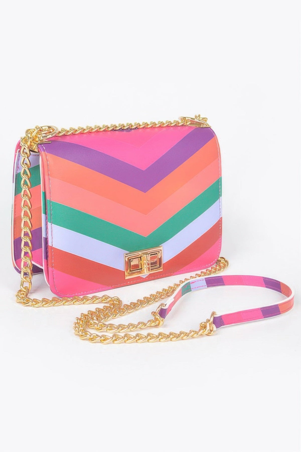 Multi Color Flap Chain Shoulder Bag