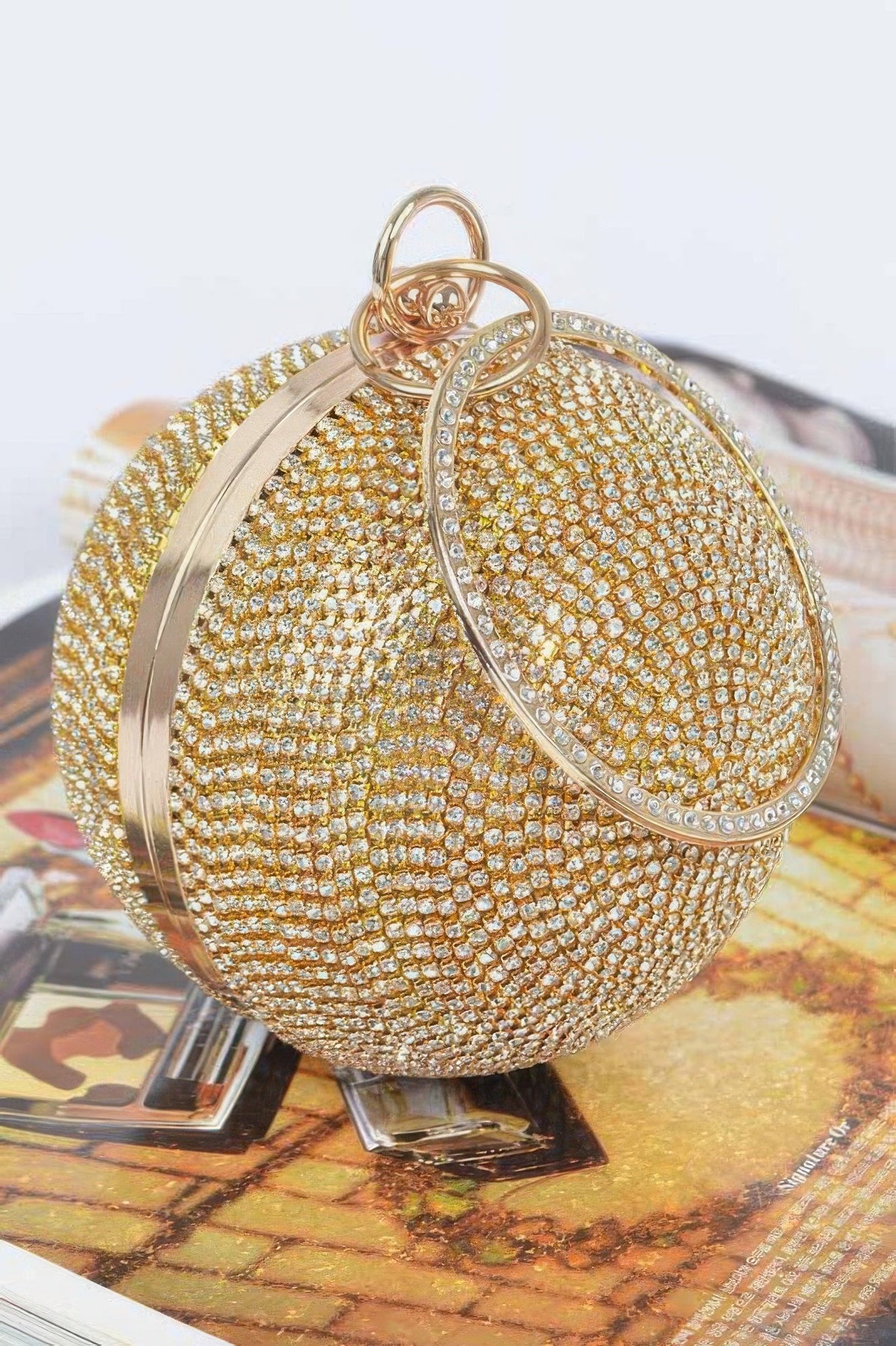 Rhinestone Ball Clutch