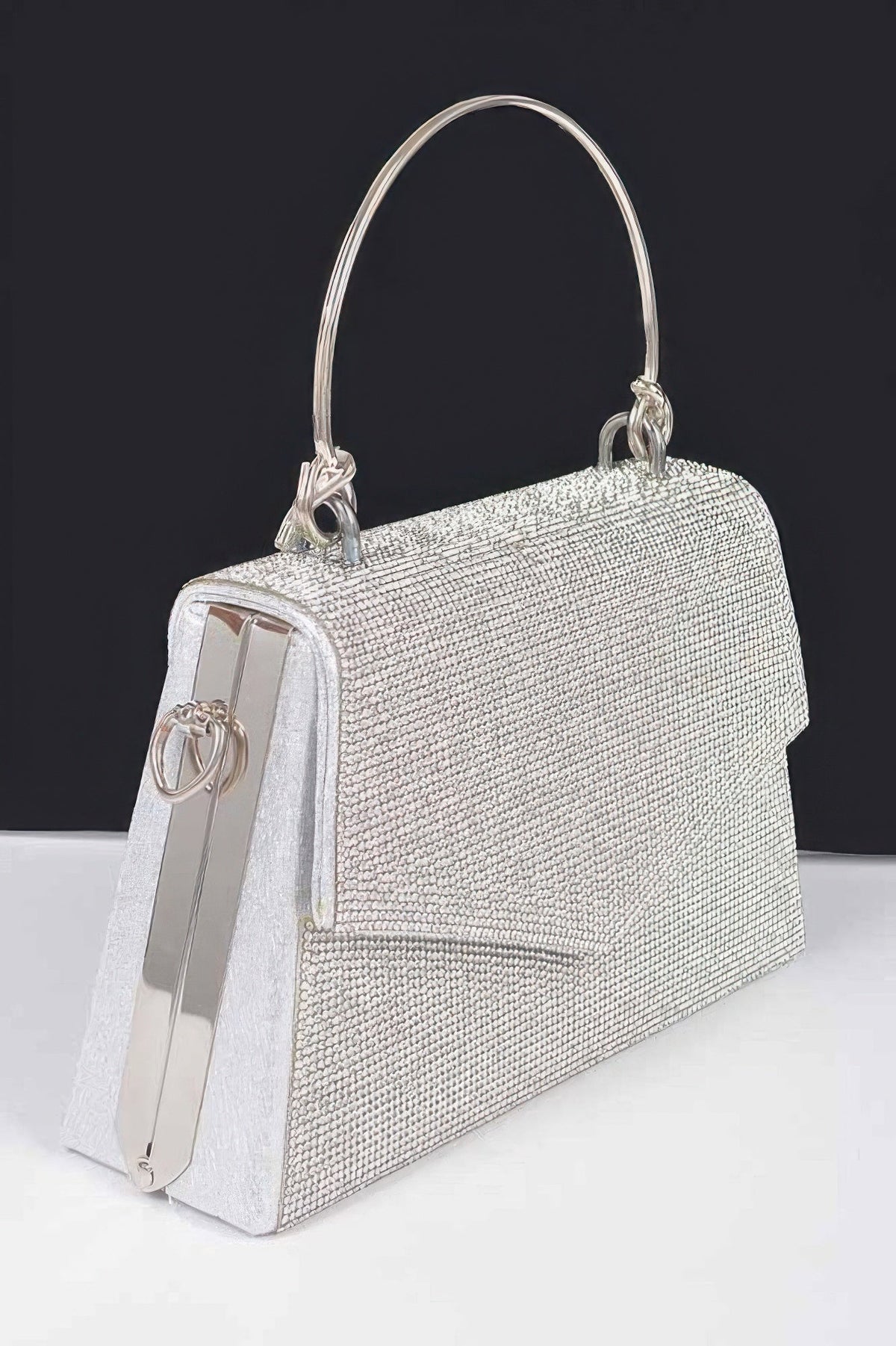 Rhinestone Metal Handle Bag