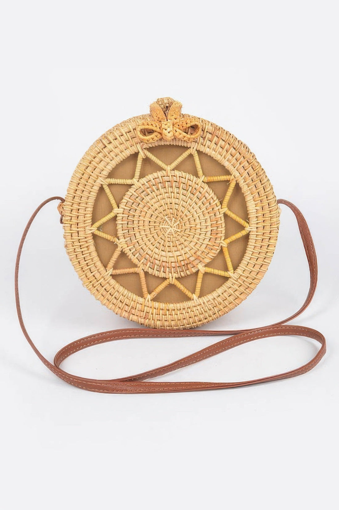 Bamboo Round Crossbody Bag