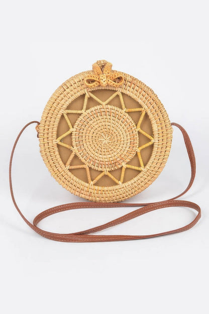 Bamboo Round Crossbody Bag