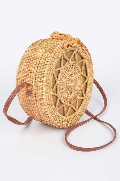 Bamboo Round Crossbody Bag