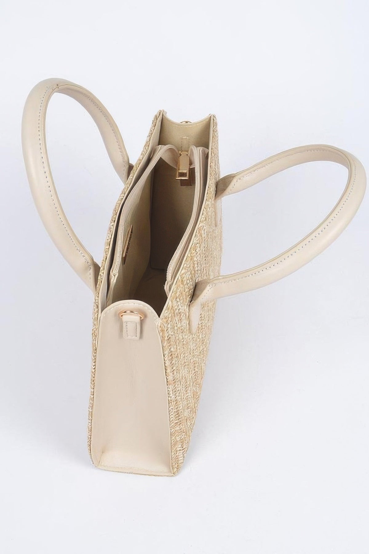 Vegan Faux Straw Mini Tote Bag