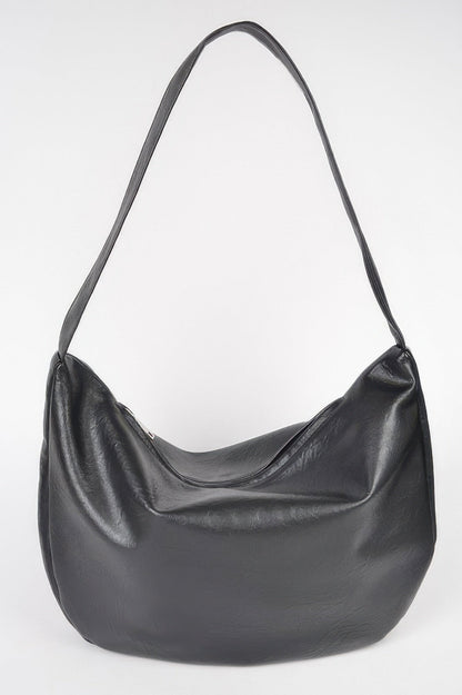 Faux Leather Hobo Bag