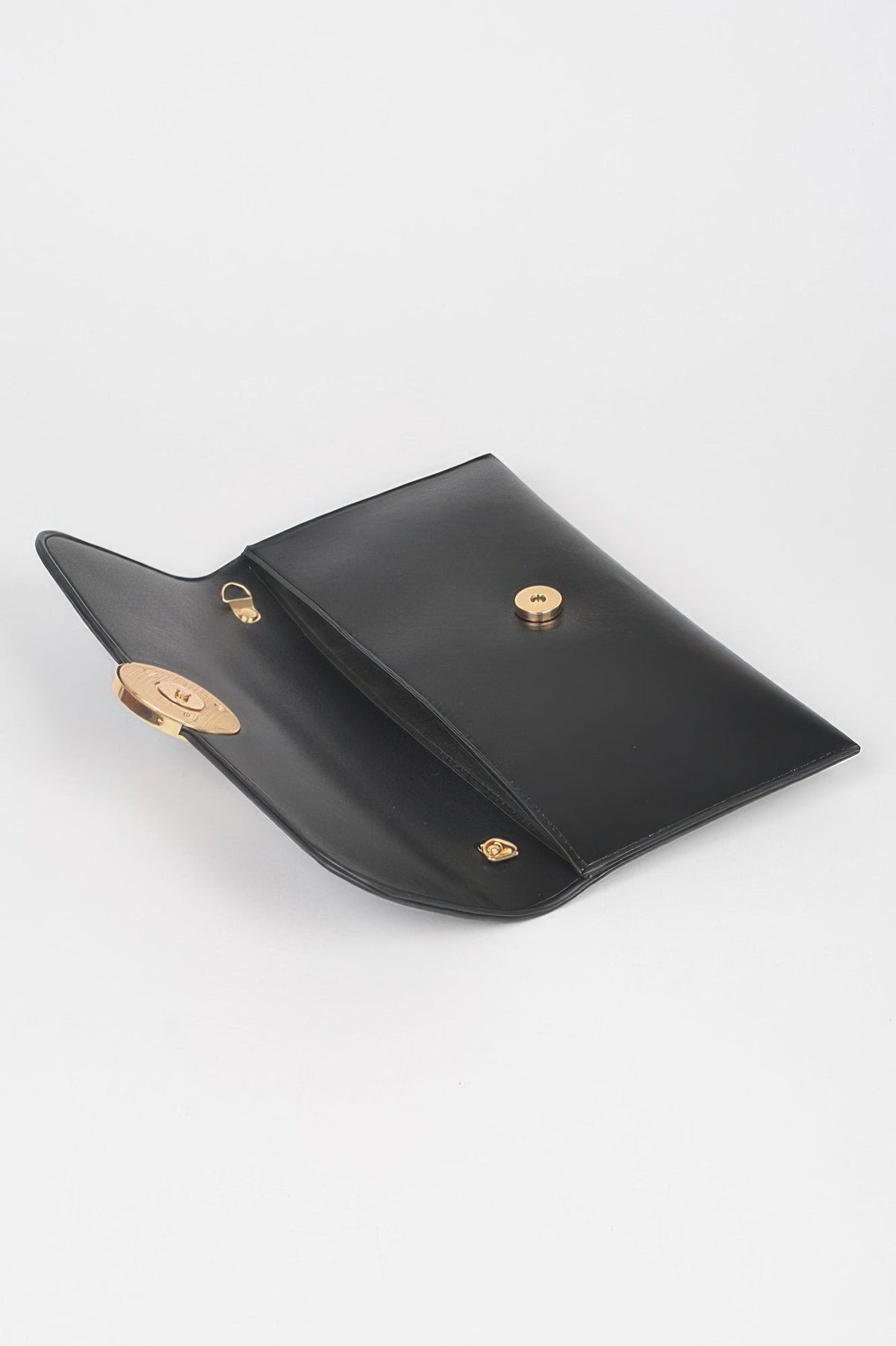 Faux Leather G Buckle Clutch