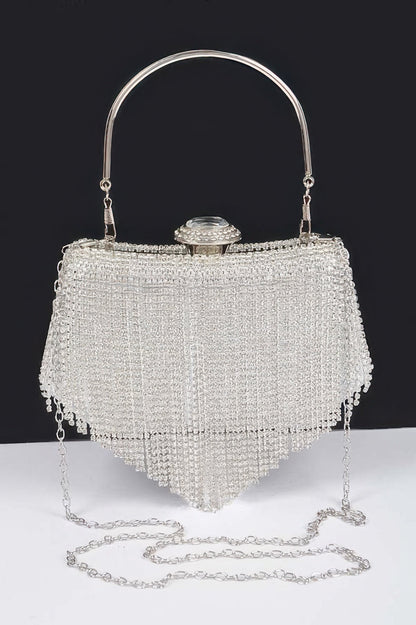 Rhinestone Fringe Party Cluth