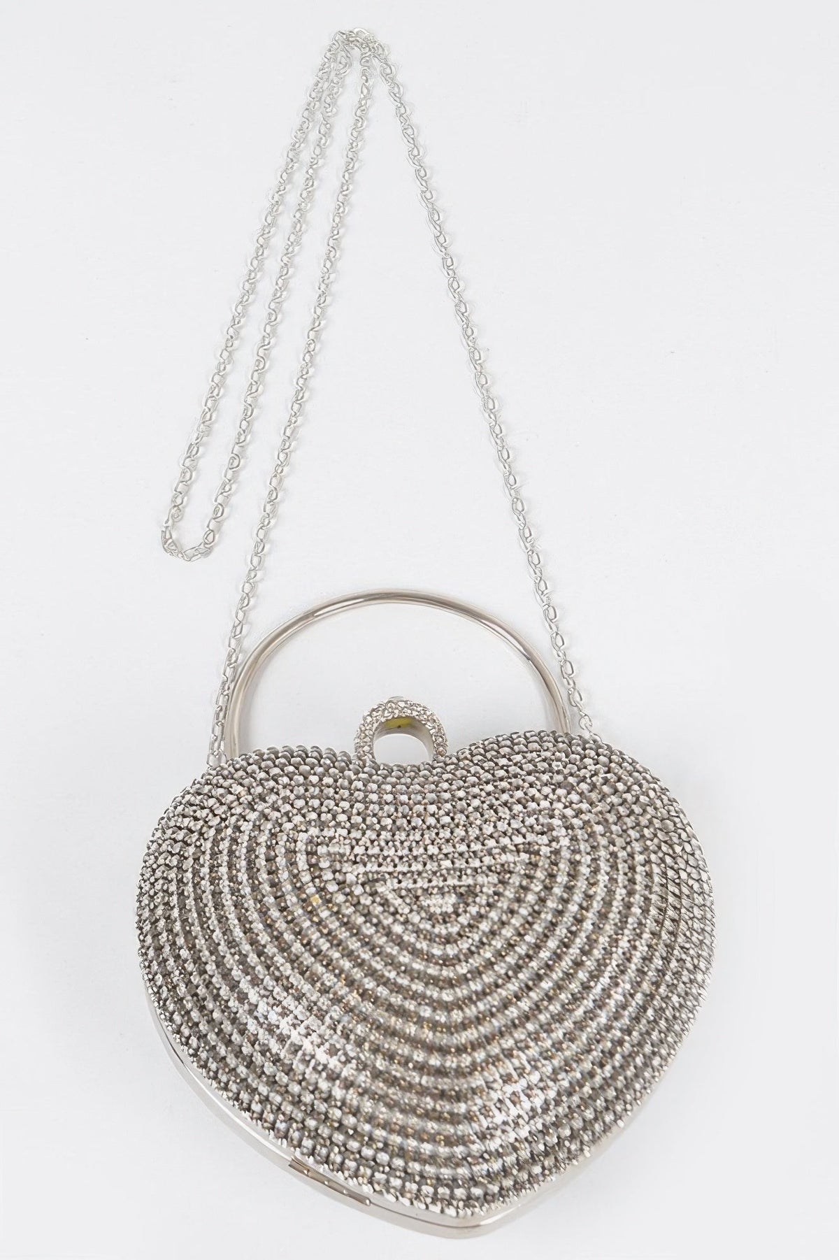 Rhinestone Heart Shape Party Clutch