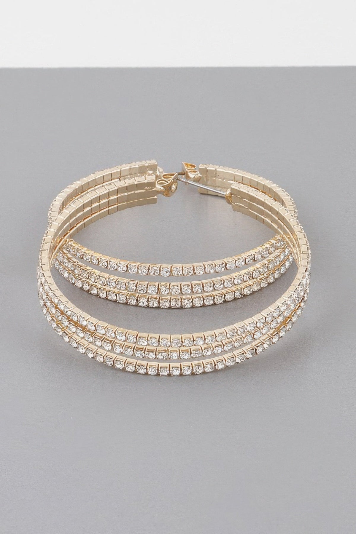 Triple Jewel Hoop Earrings