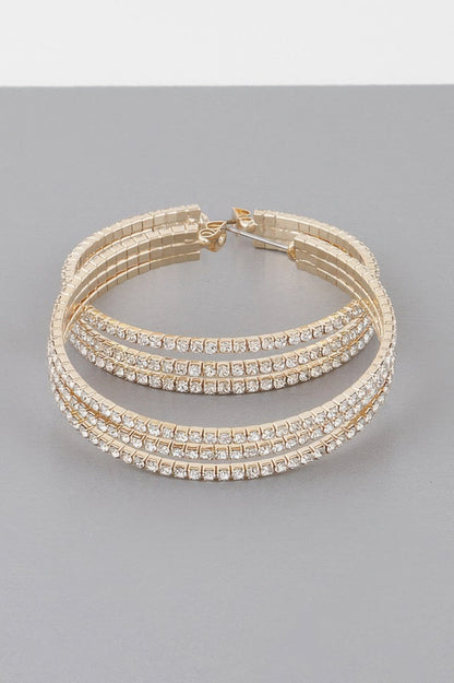 Triple Jewel Hoop Earrings