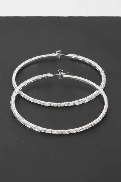Rhinestone Crystal Hoop Earrings