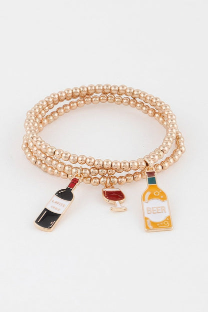 Beaded Alcohol Charm Bracelet