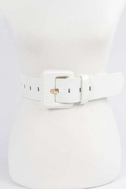 Faux Croc Leather Waist Belt