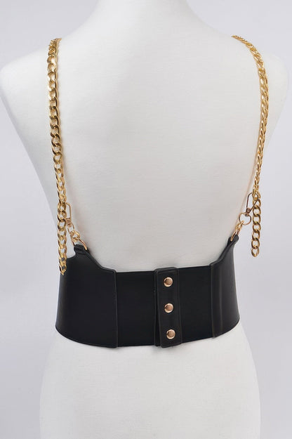 Faux Leather Plus Size Belt W Chain