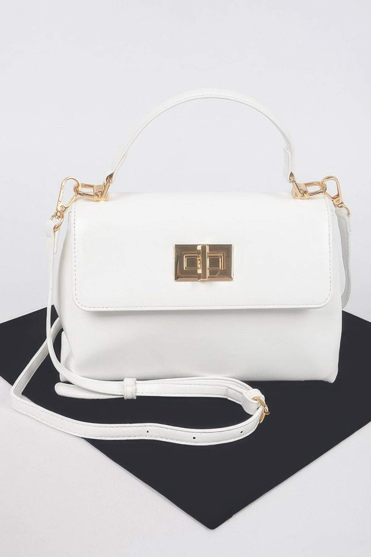 Faux Leather Flap Bag