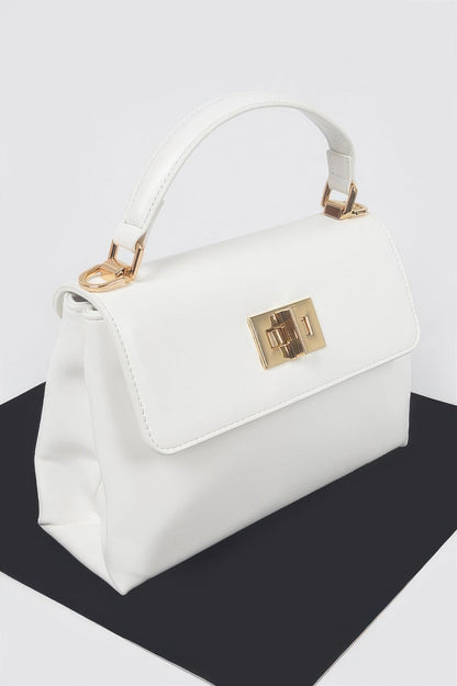 Faux Leather Flap Bag