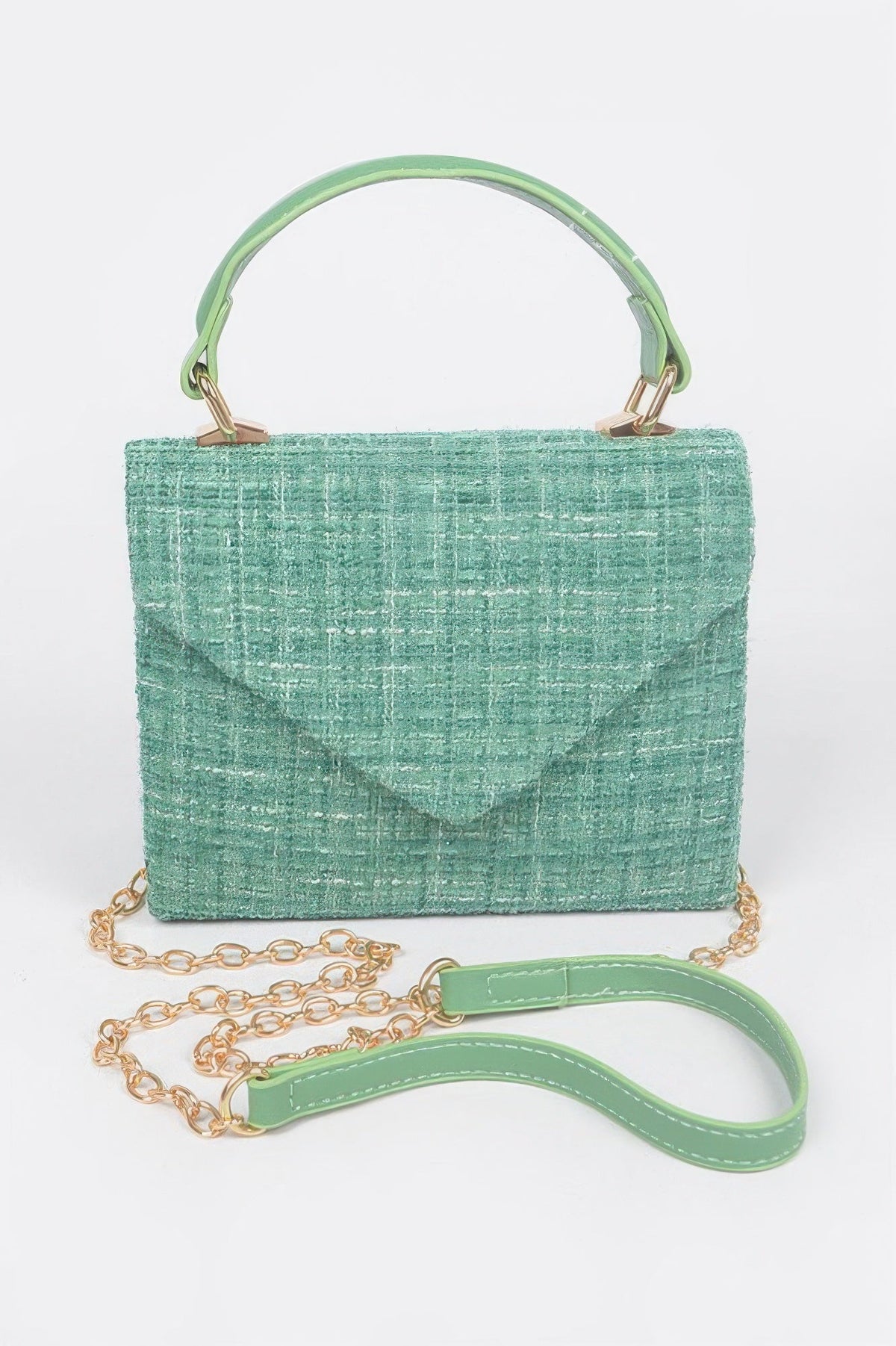 Tweed Top Handle Bag