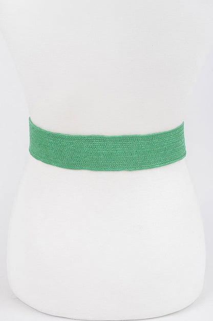 Square Metal Buckle Stretch Belt