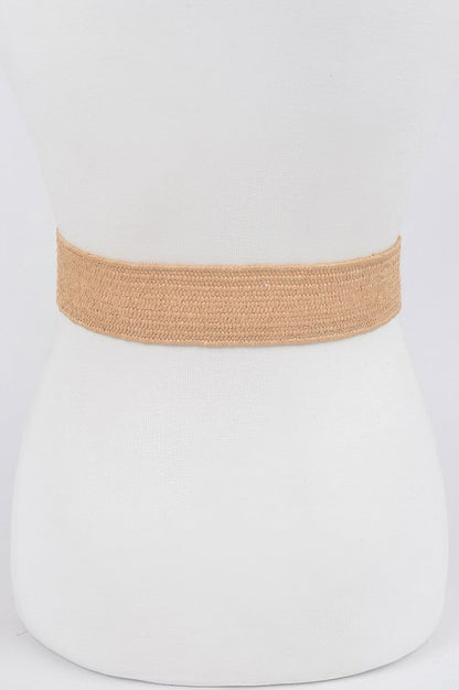 Square Metal Buckle Stretch Belt
