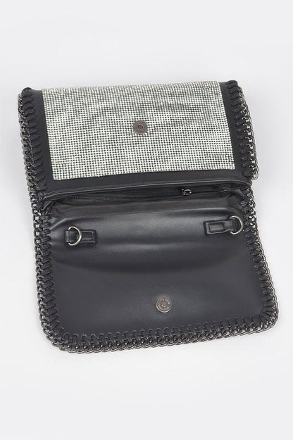 Multi Color Rhinestone Chain Braided Clutch