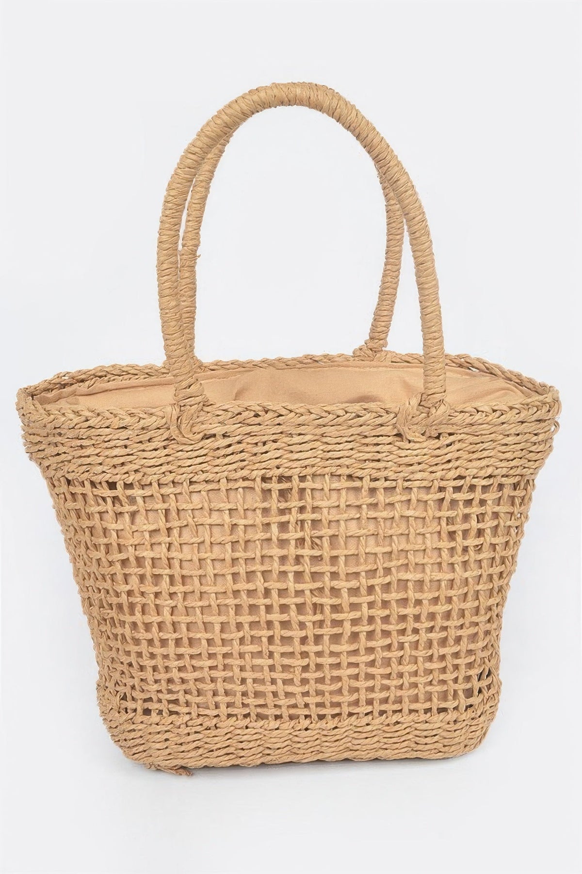 Faux Straw Tote Bag