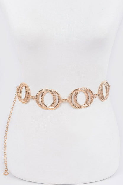Melted Double Rings Chain Belt