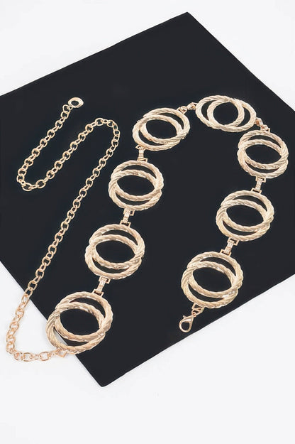 Melted Double Rings Chain Belt
