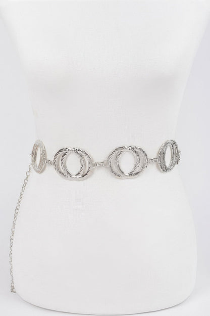 Melted Double Rings Chain Belt