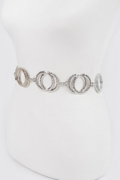 Melted Double Rings Chain Belt