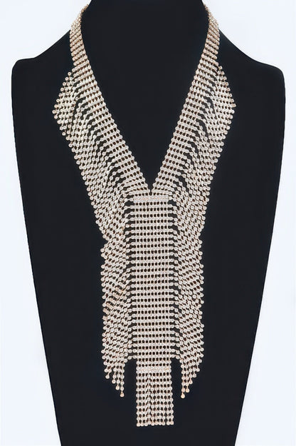 Elegant V Shape Rhinestone Choker Necklace