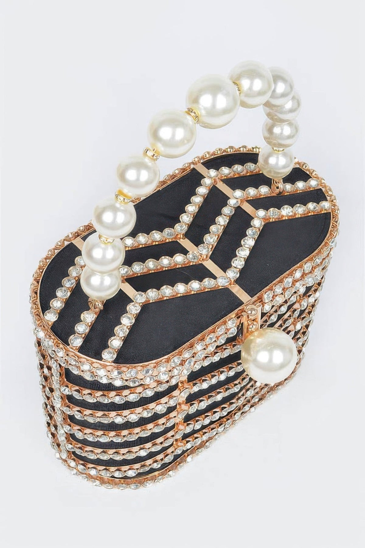Rhinestone Metal Frame Clutch