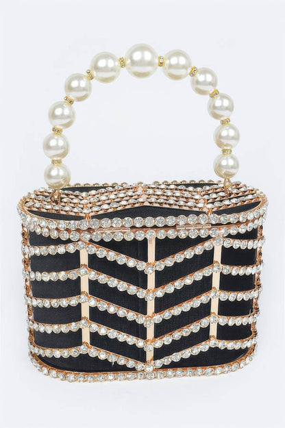 Rhinestone Metal Frame Clutch
