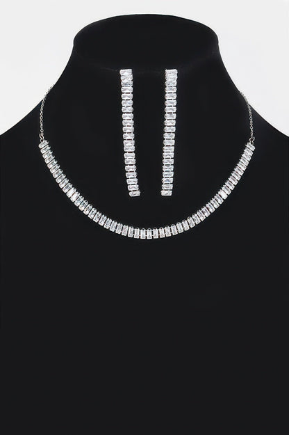 Rhinestone Choker W/earring