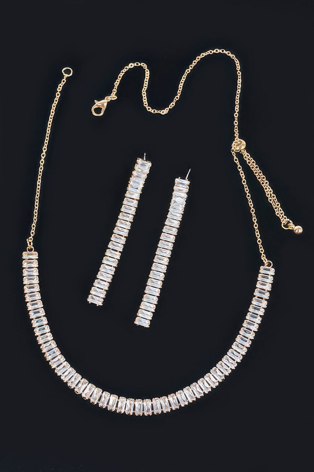 Rhinestone Choker W/earring