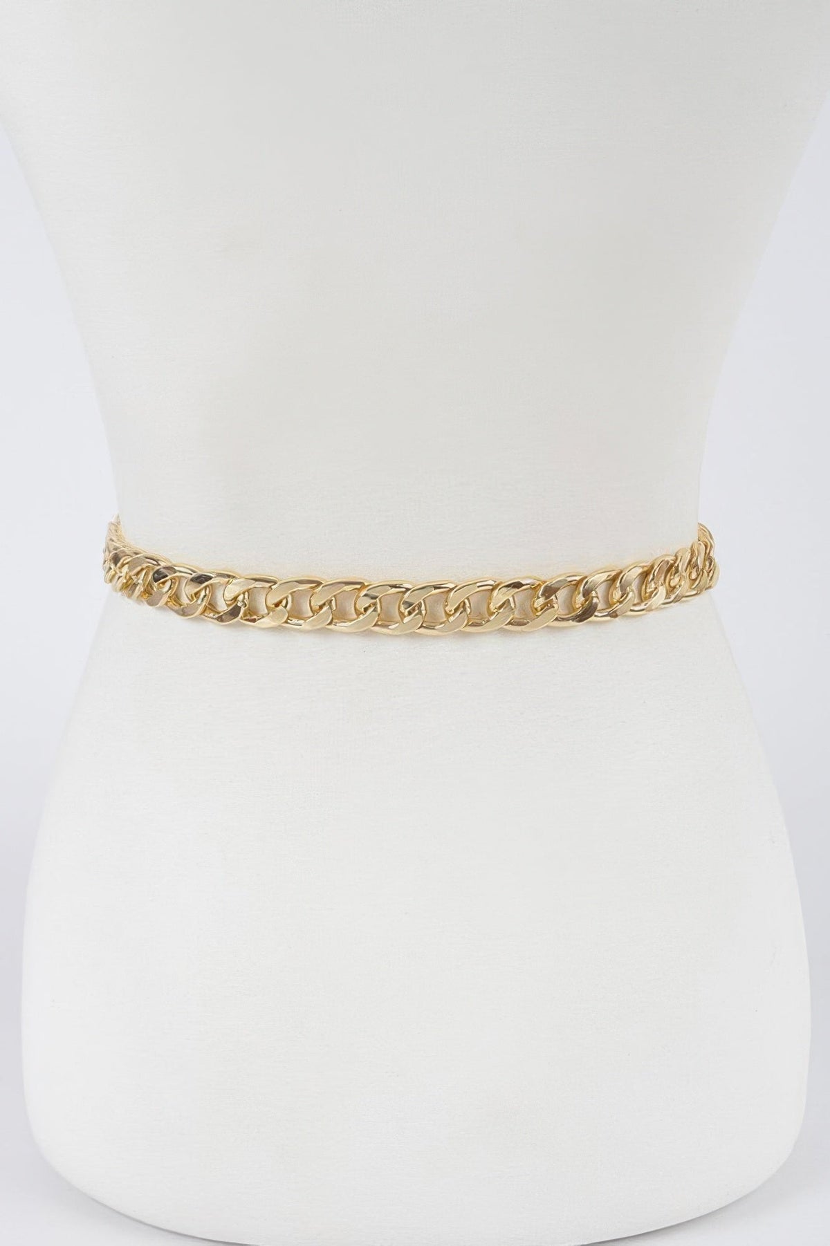 Oversized Chain Buckle Layered Elastic Belt