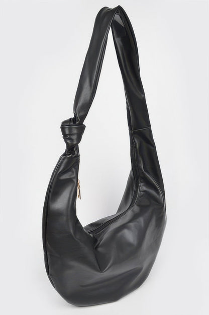 Faux Leather Hobo Bag