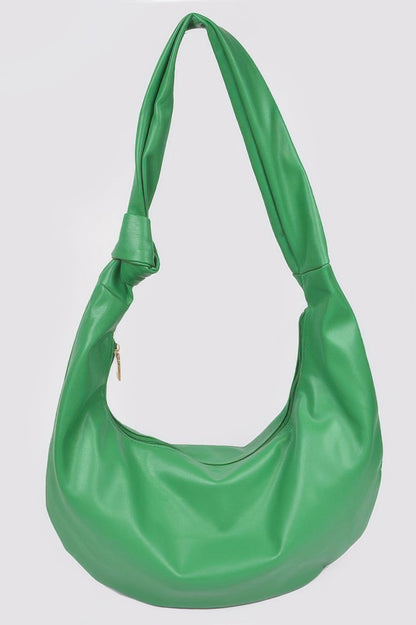 Faux Leather Hobo Bag