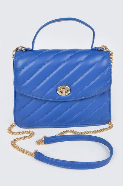 Quilted Top Handle Flap Bag