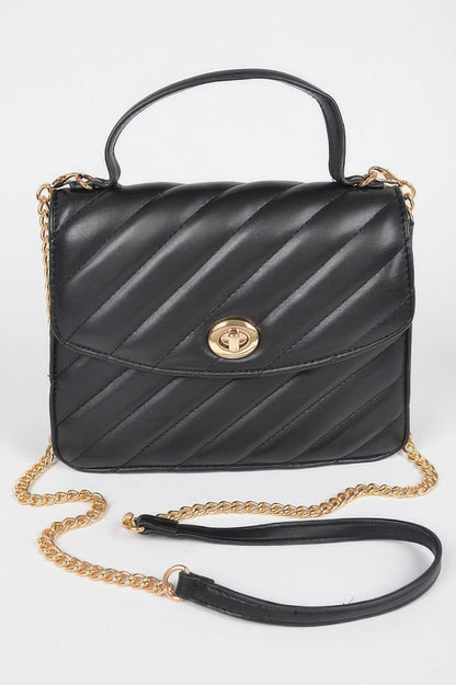 Quilted Top Handle Flap Bag