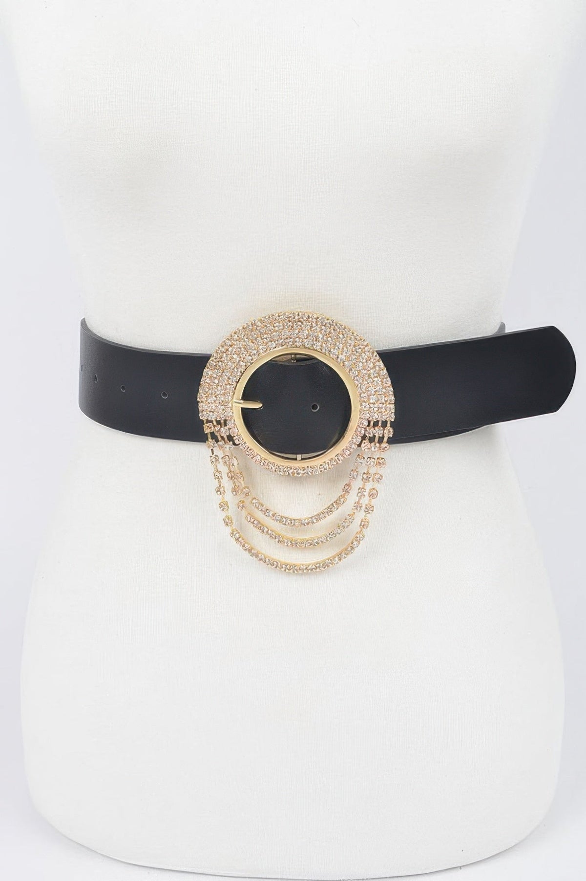Rhinestone Round Buckle Plus Size Belt