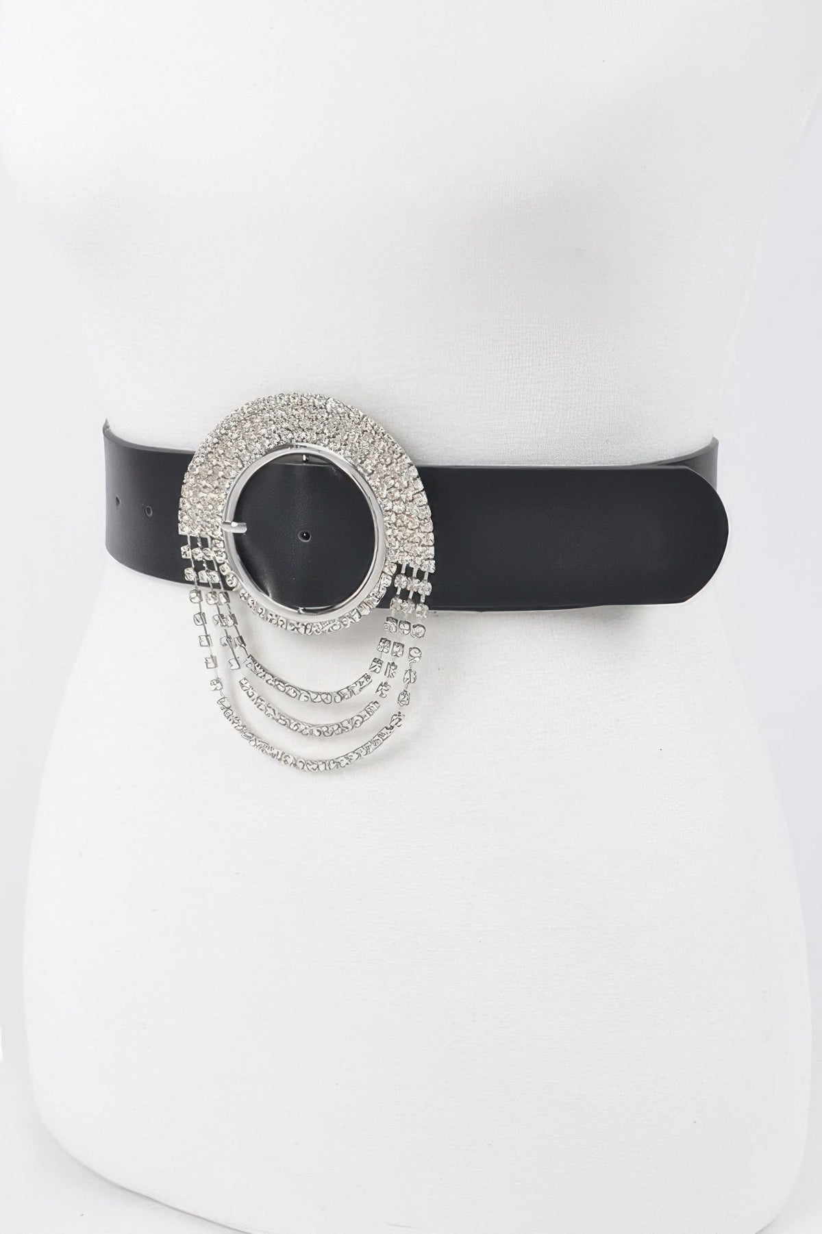 Rhinestone Round Buckle Plus Size Belt