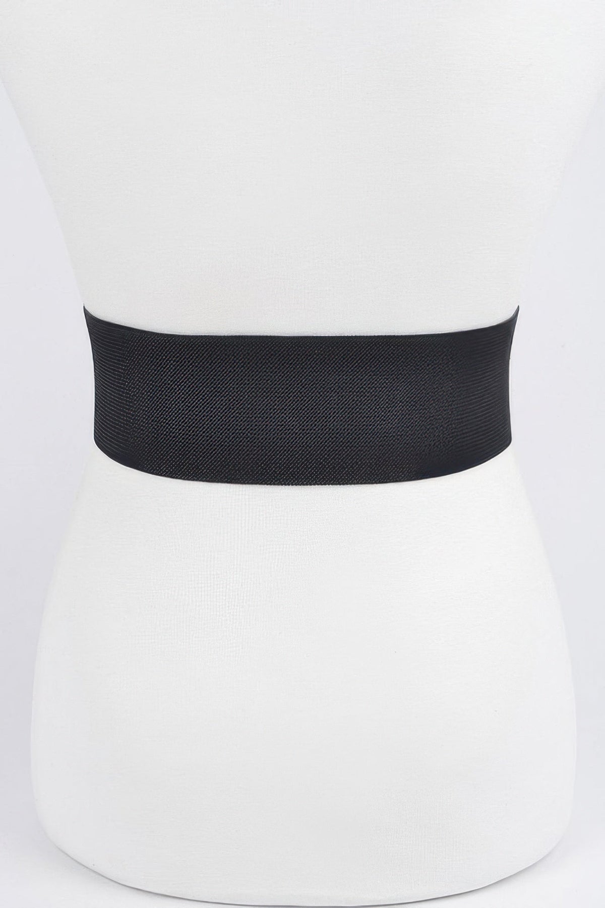 Layered Rhinestone Buckle Plus Size Elastic Belt