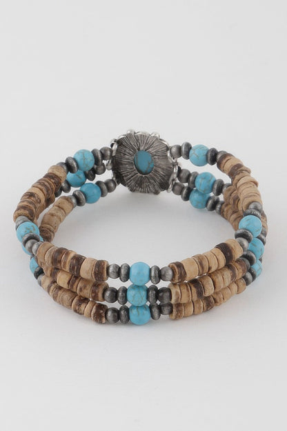 Beaded Vintage Stone Bracelet
