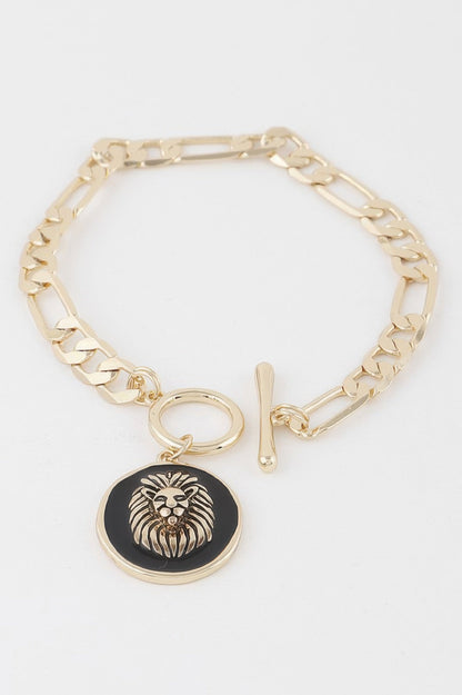 Lion Emblem Toggle Bracelet