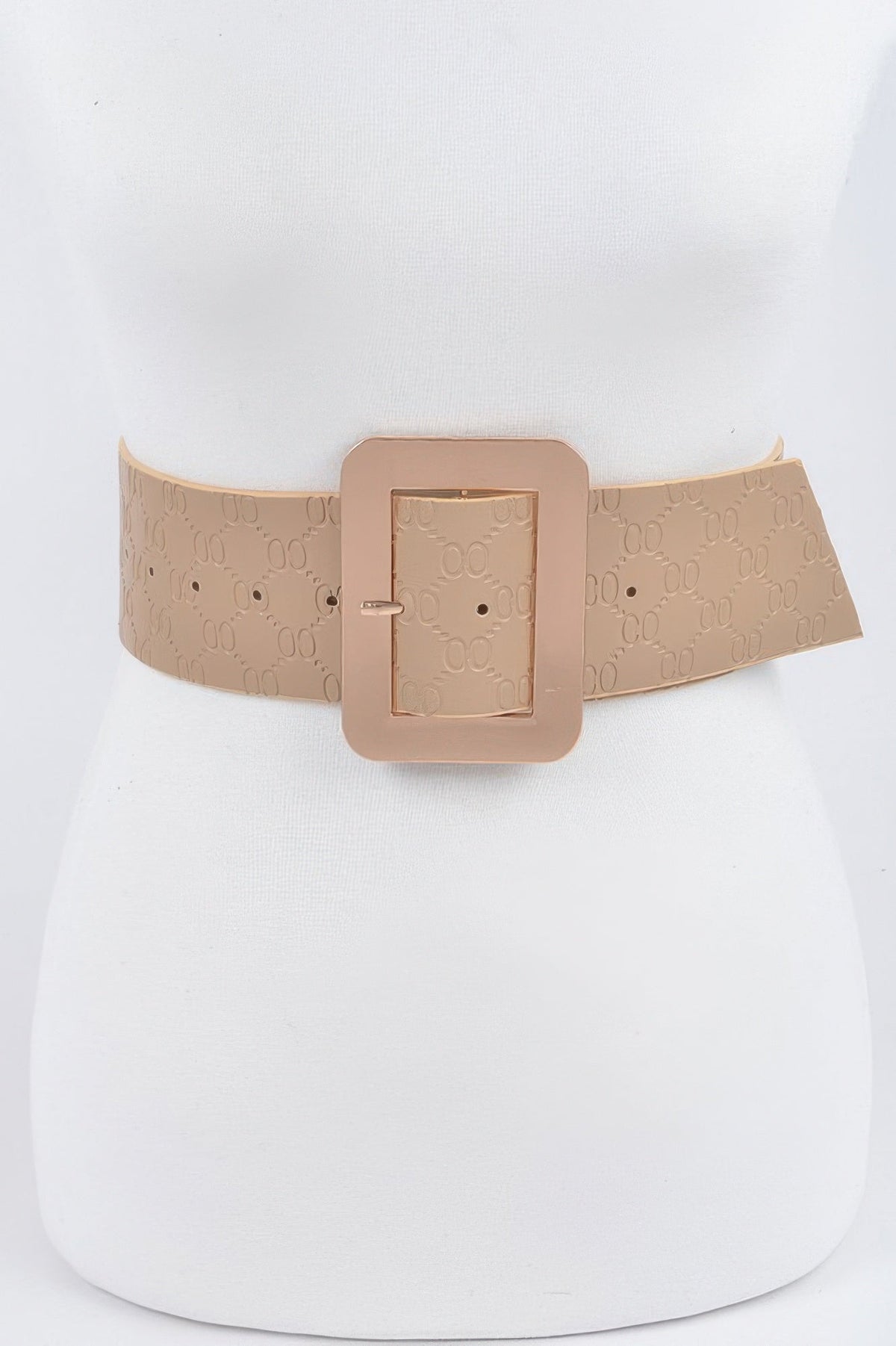 Big Metal Buckle Embossed Belt